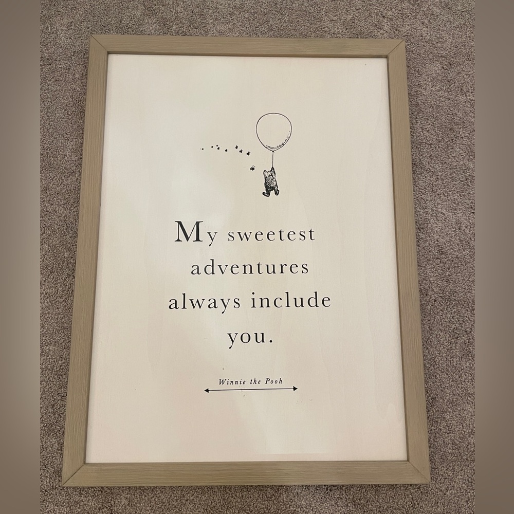 Pottery Barn Kids Winnie the Pooh rustic wall hanging